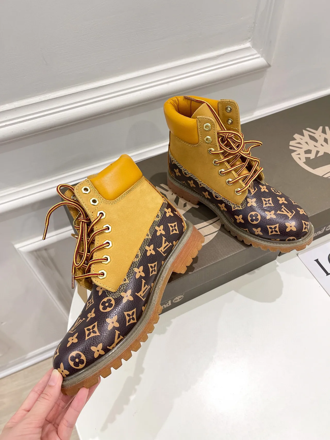 Timberland Premium 6-Inch Monogram-Print Work Boots 9