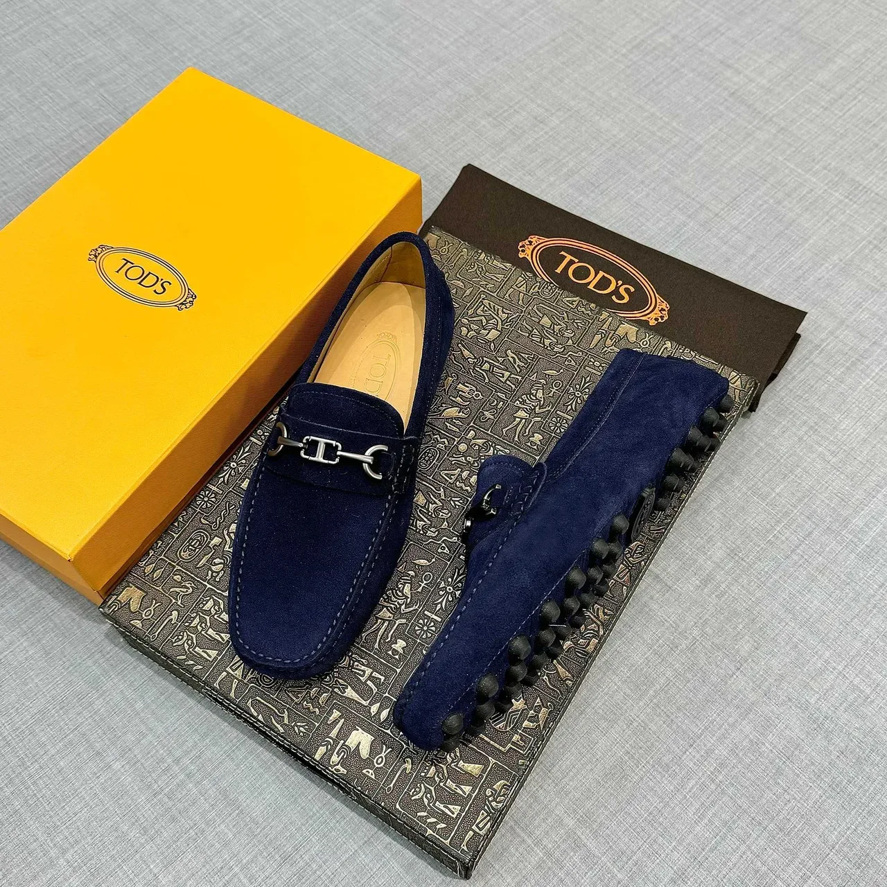 Tod's Horsebit Loafer Navy Suede Homme 2
