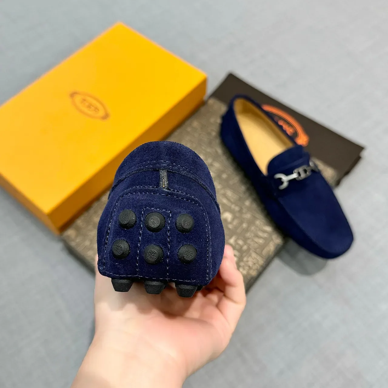 Tod's Horsebit Loafer Navy Suede Homme 3