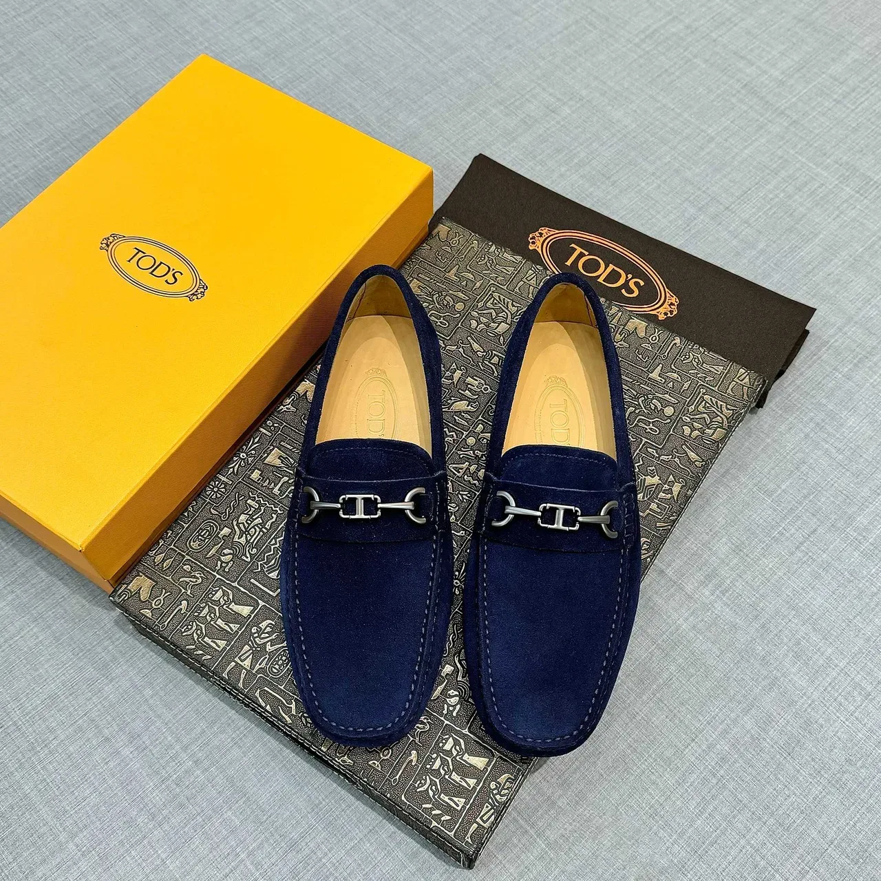 Tod's Horsebit Loafer Navy Suede Homme 6