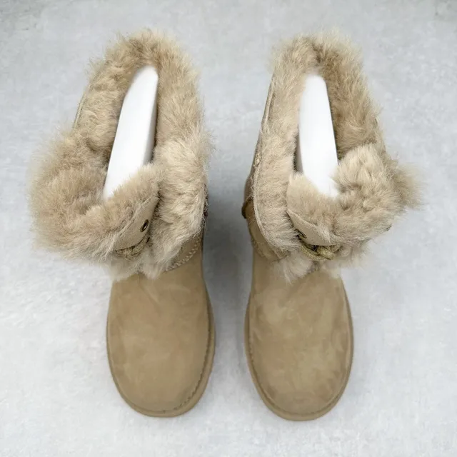 UGG 米棕色 麂皮鞋面 羊毛里 雪靴 8