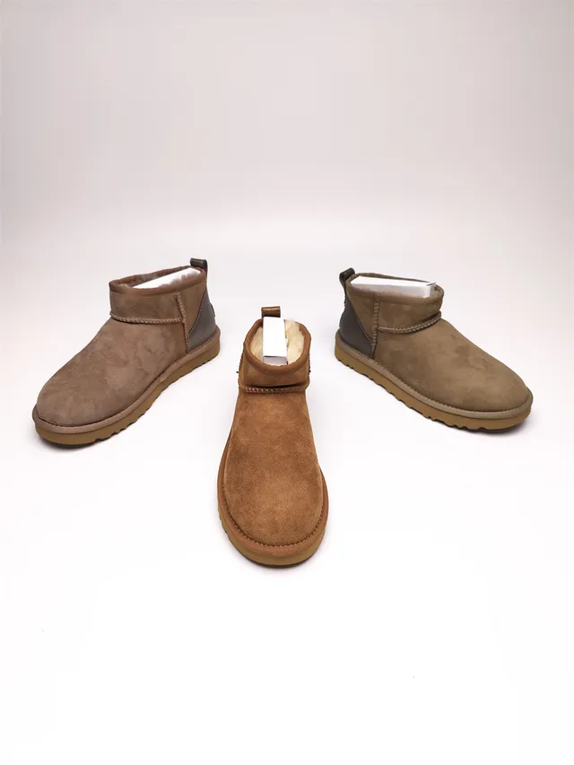 UGG 棕褐米色麂皮鞋面羊毛内里雪靴 2