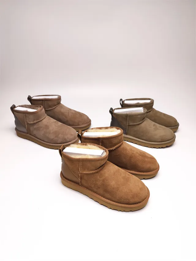 UGG 棕褐米色麂皮鞋面羊毛内里雪靴 3