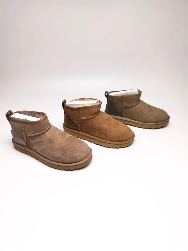 UGG 棕褐米色麂皮鞋面羊毛内里雪靴 4