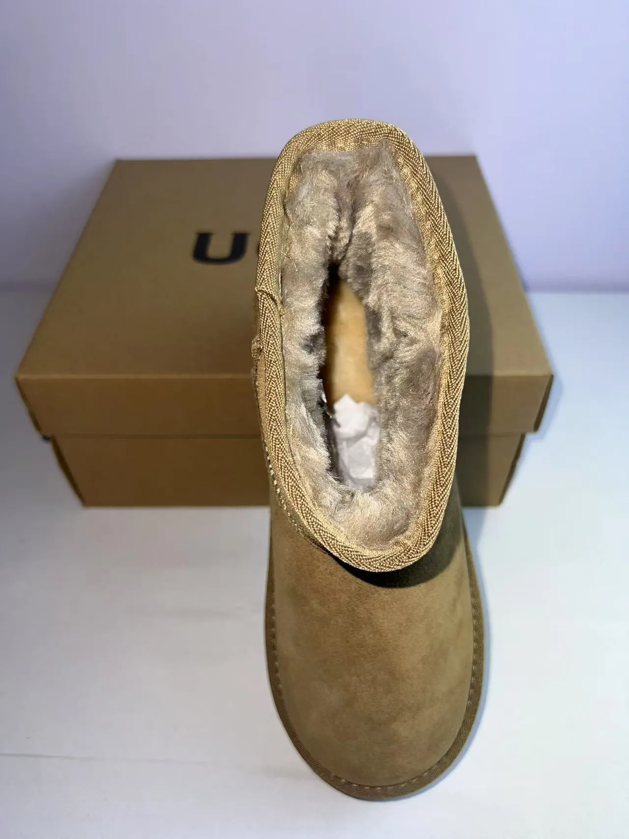 UGG Marron Daim Supérieur Semelle Plateforme Bottes de Neige 3