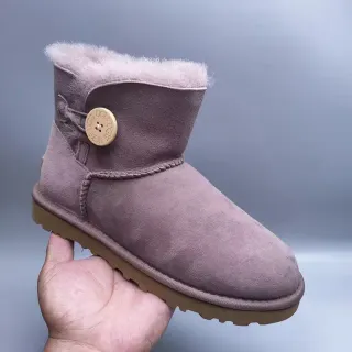 UGG Classic Mini Button Dusty Mauve Ankle Boots