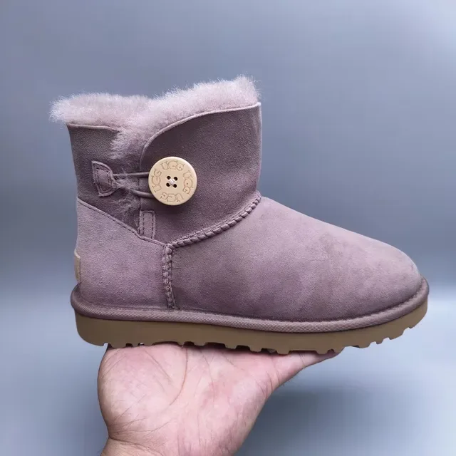 UGG Classic Mini Button Dusty Mauve Ankle Boots 4