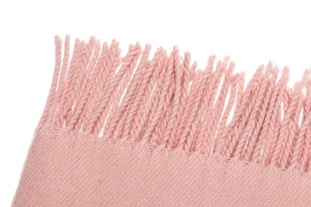 UGG Cachecol de Cachemira Rosa com Textura Tecida e Borda Franja 7