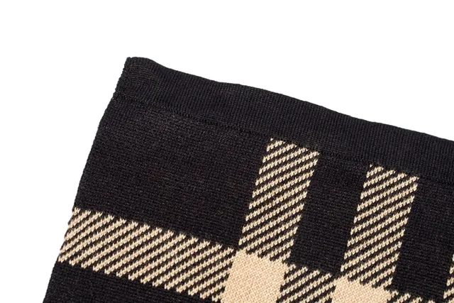 UGG Écharpe à carreaux noire beige rouge cachemire 8