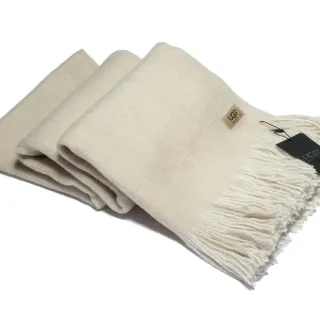 UGG समतल বুনন ফ্রিঞ্জড ক্যাশমিয়ার স্কার্ফ
