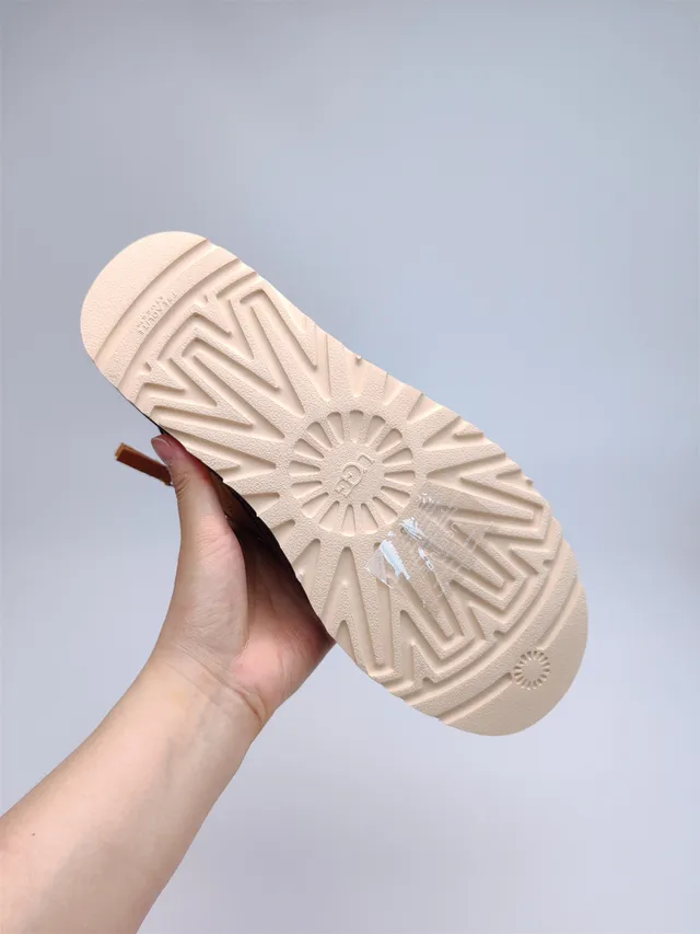 UGG بني وكرزي ثنائي اللون جلد الغزال جلد حذاء عمل 7