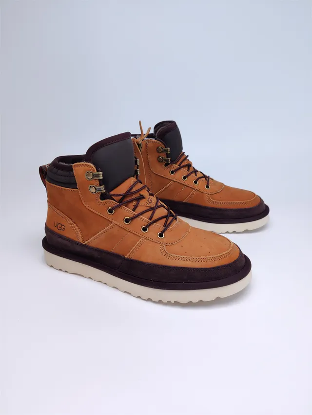 UGG بني وكرزي ثنائي اللون جلد الغزال جلد حذاء عمل 8