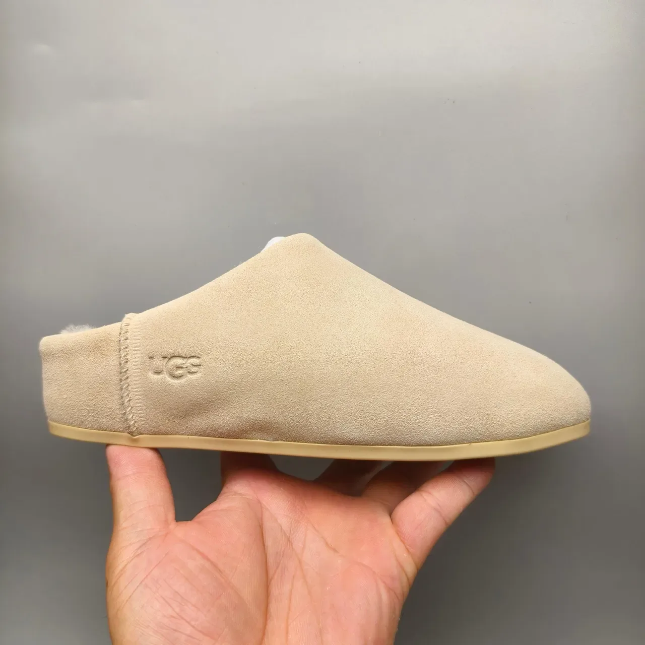 UGG Tasman Beige Suede Shearling-Lined Slipper 2