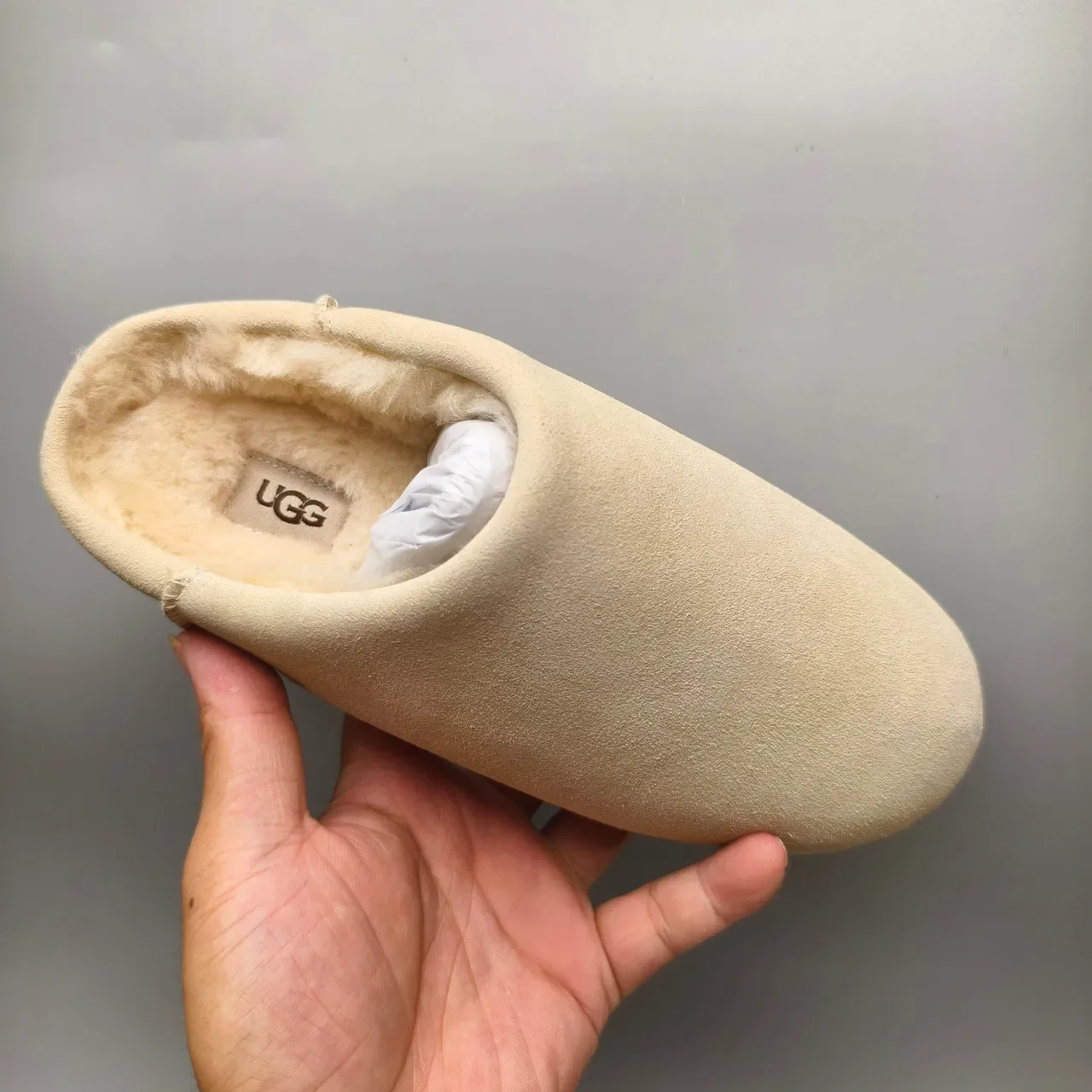 UGG Tasman Beige Suede Shearling-Lined Slipper 3