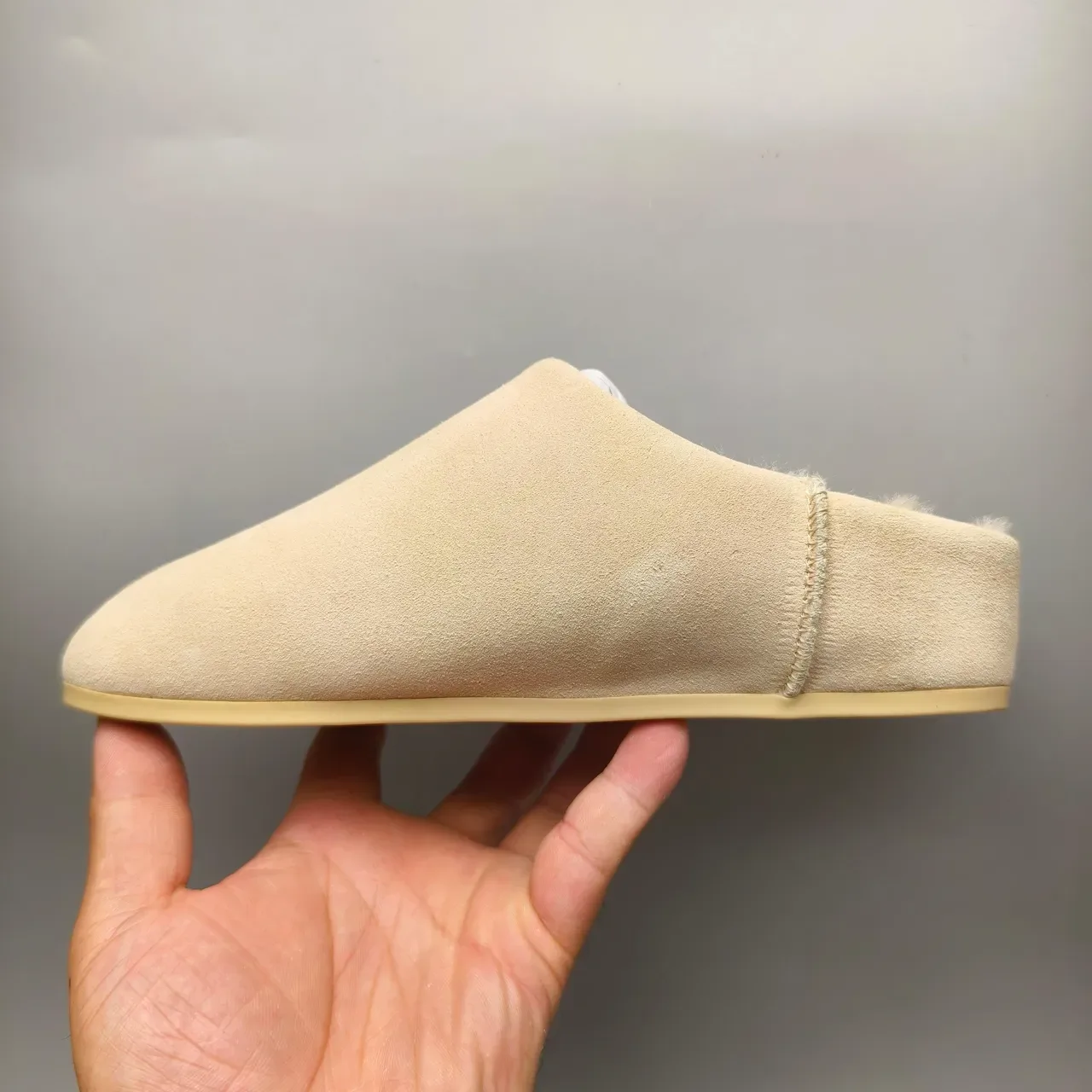 UGG Tasman Beige Suede Shearling-Lined Slipper 7