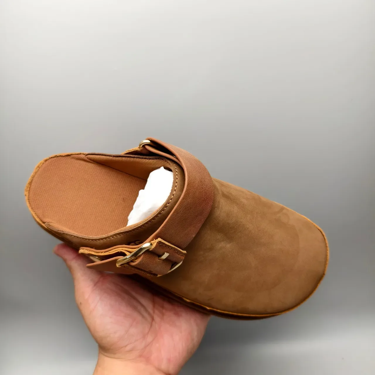 UGG Tasman Chaussures Casuales Marron Beige Suédé Boucle 3