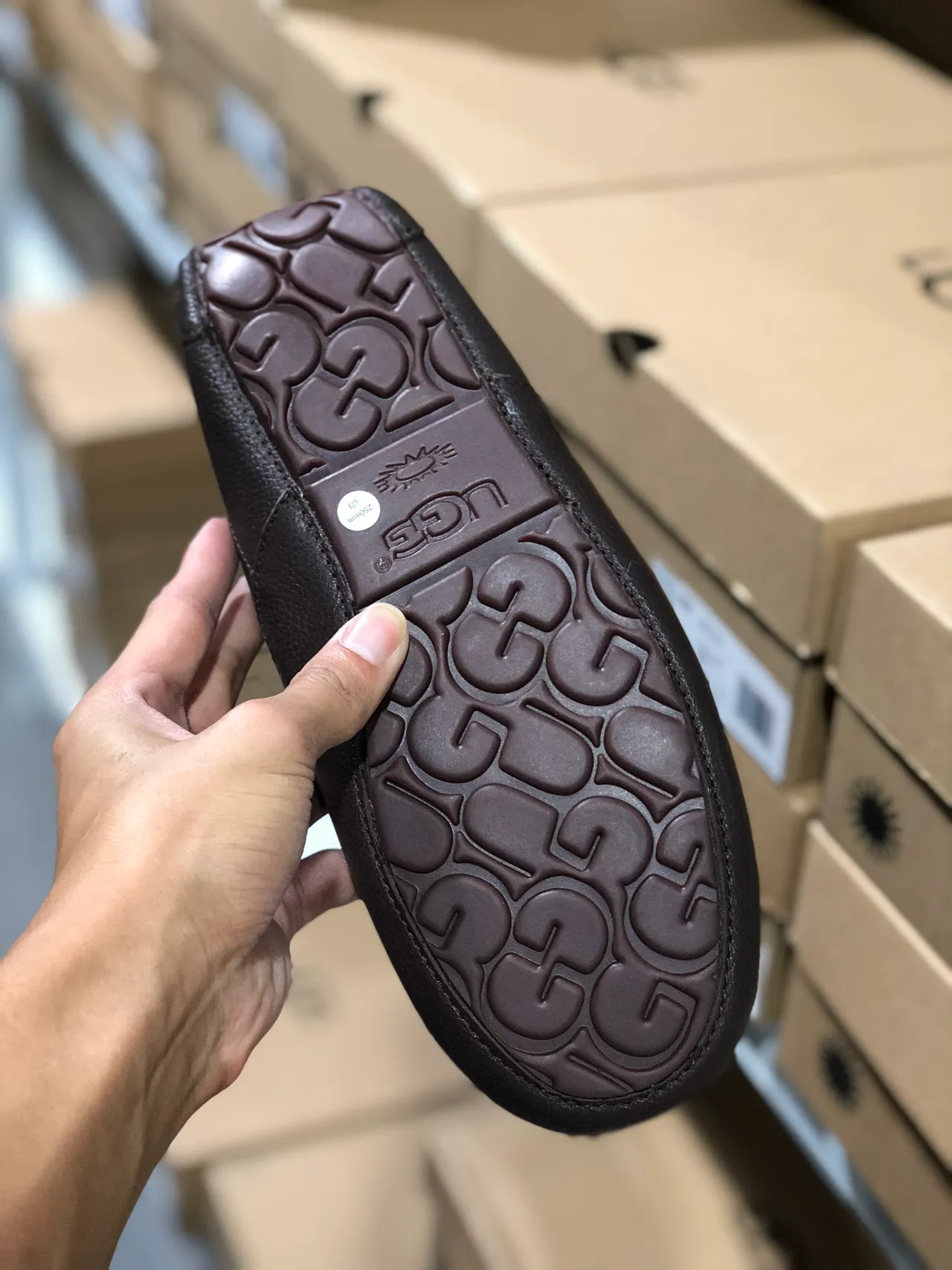 UGG Tasman أحذية بنية جلد مكسوة بالفراء 2