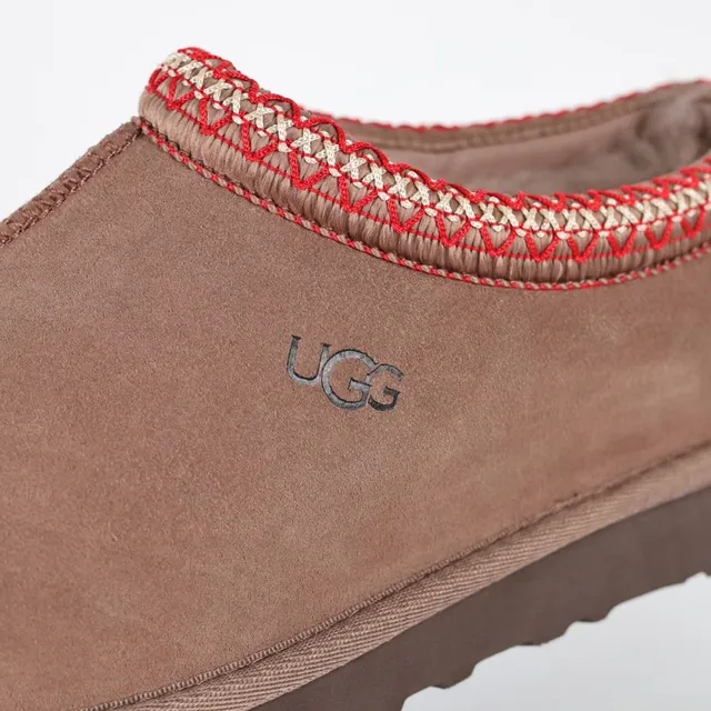 UGG Tasman 棕红色麂皮鞋面 编织针织滚边 休闲鞋 6