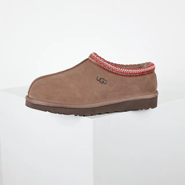 UGG Tasman 棕红色麂皮鞋面 编织针织滚边 休闲鞋 9