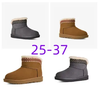 UGG Tasman Charcoal Gray Shearling-Lined Snow Boots
