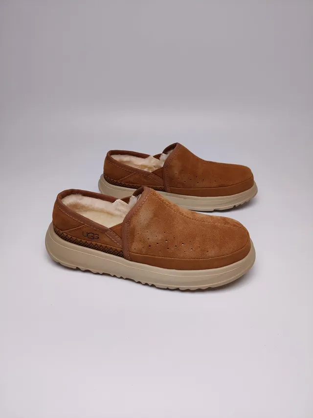 UGG Tasman Tan Suede Shearling-Lined Loafer 7