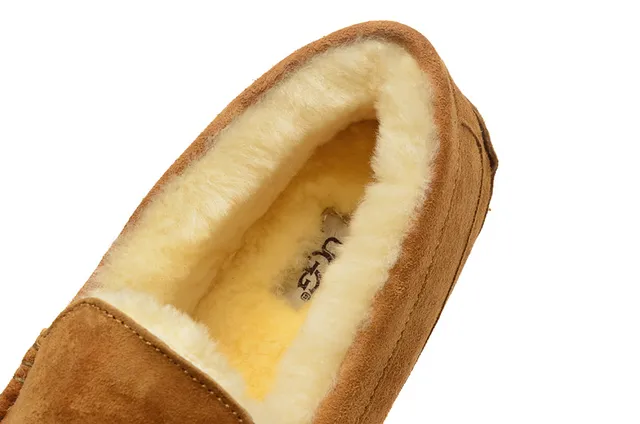 UGG Tasman Tan 麂皮羊毛衬里乐福鞋 3