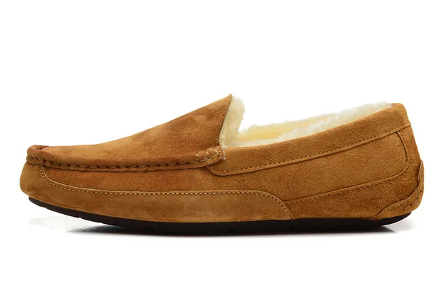 UGG Tasman Tan 麂皮羊毛衬里乐福鞋 12