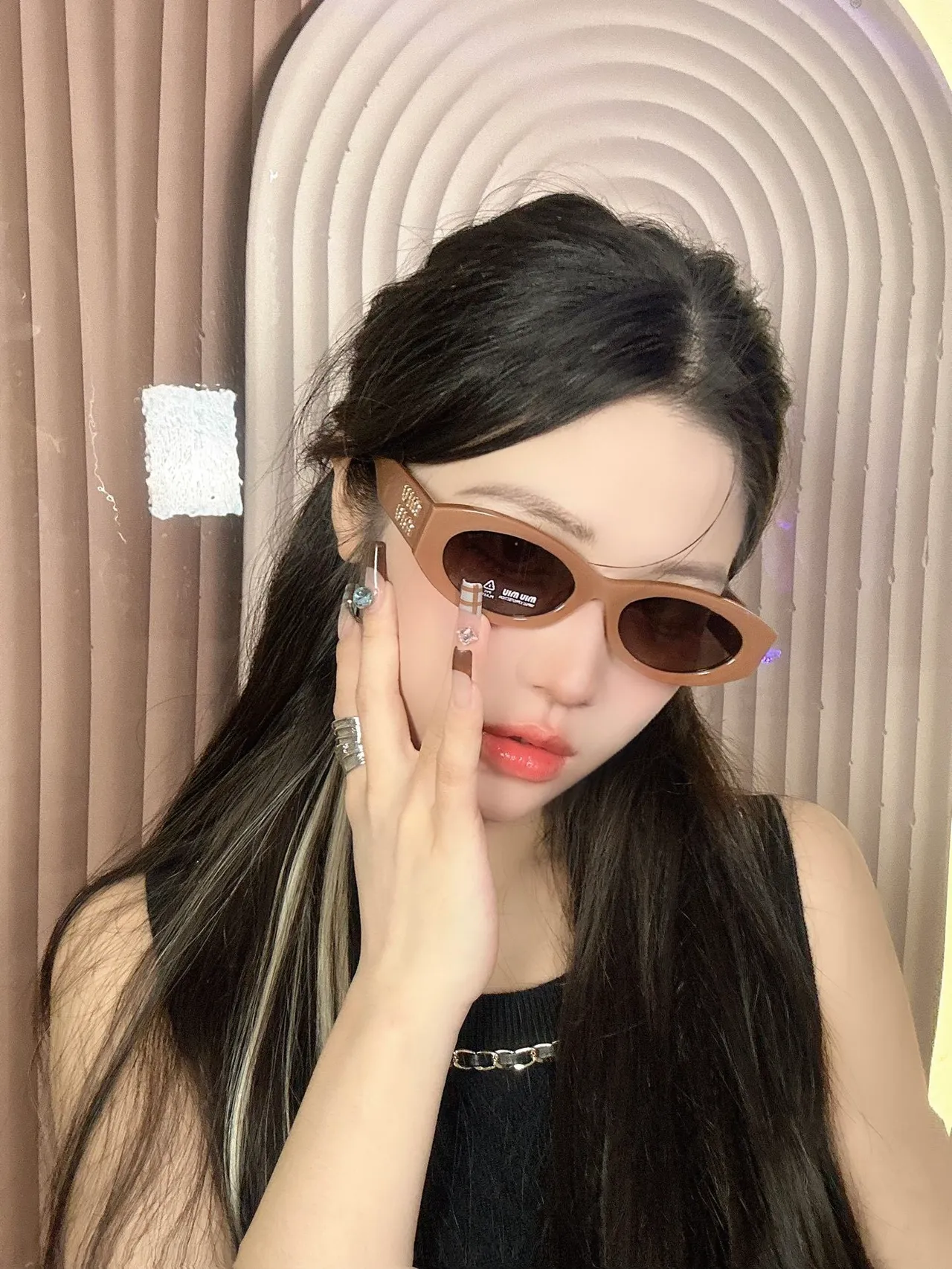 UMA WANG Gafas de Sol Ovaladas Mate Marrón 9