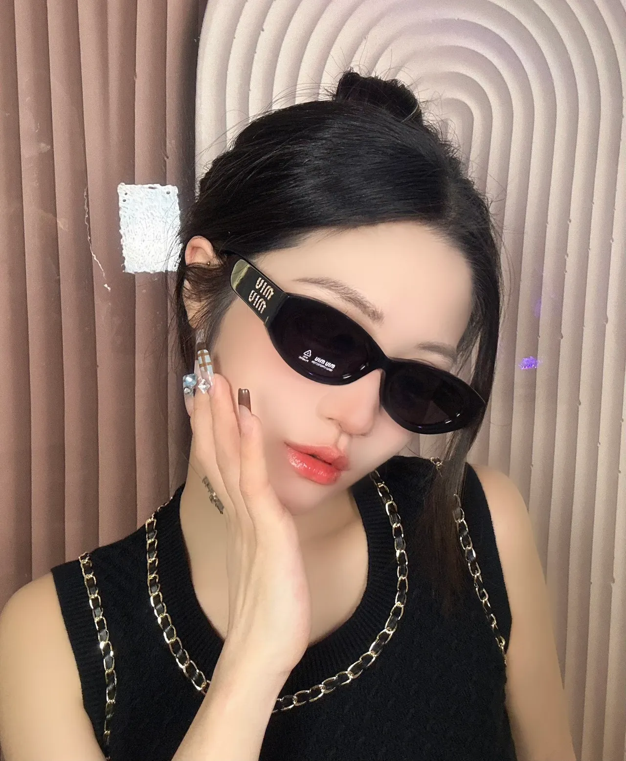 UMA WANG Gafas de Sol Ovaladas Mate Marrón 2
