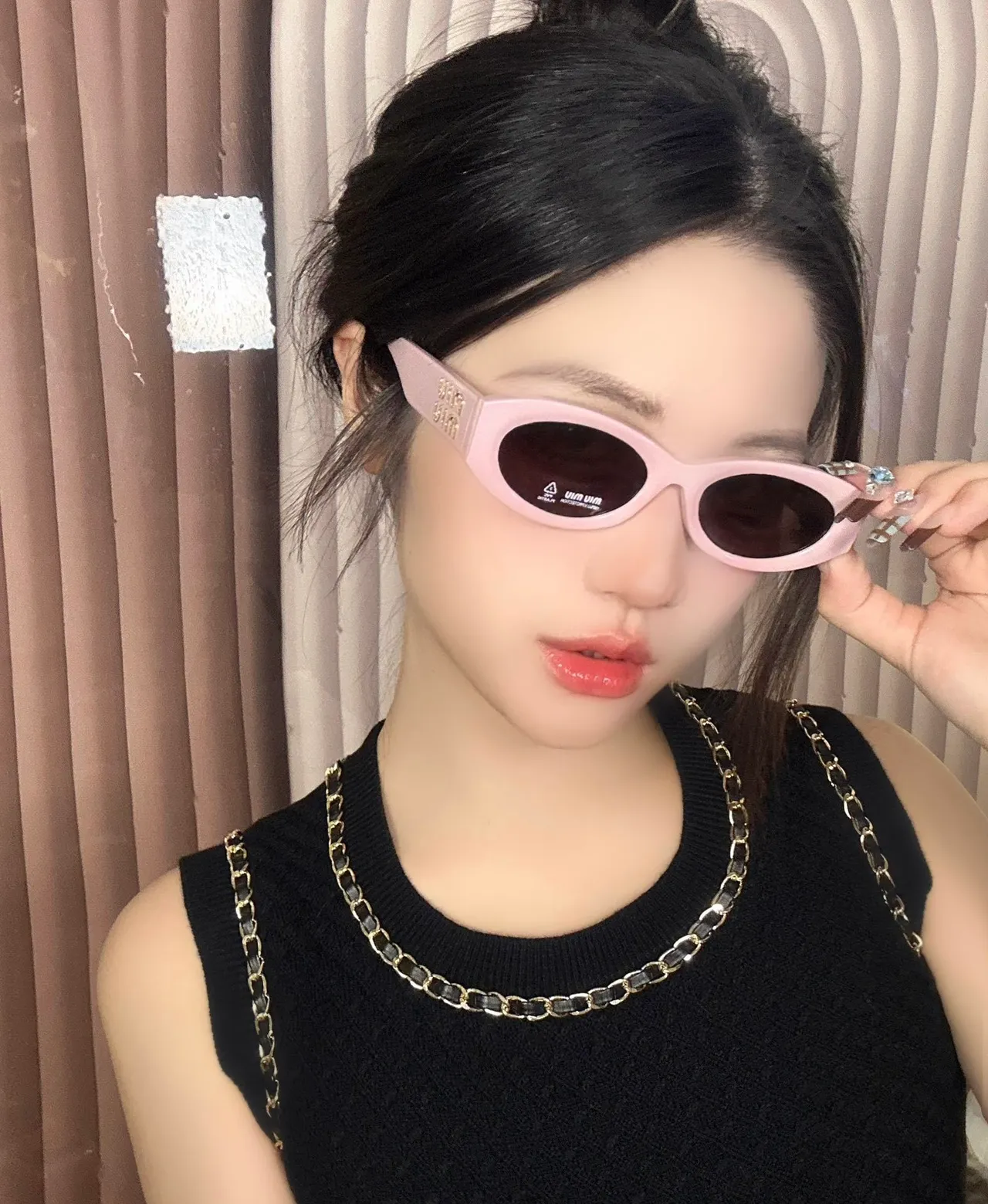 UMA WANG Gafas de Sol Ovaladas Mate Marrón 4