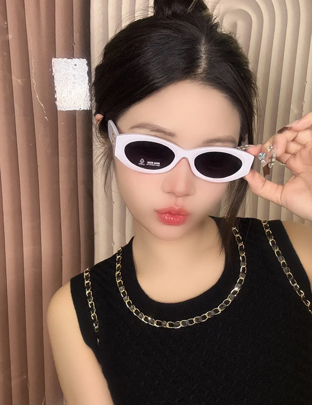 UMA WANG Gafas de Sol Ovaladas Mate Marrón 8