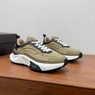 Valentino Beige Negro Suela de Plataforma Capas de Malla Y Sobrecapas Sintéticas Zapatillas Chunky