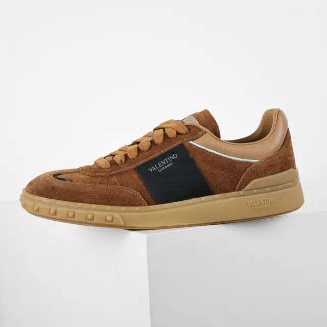 Valentino Zapatillas Lifestyle Marrón Negro Ante Superior Rayas Laterales 9