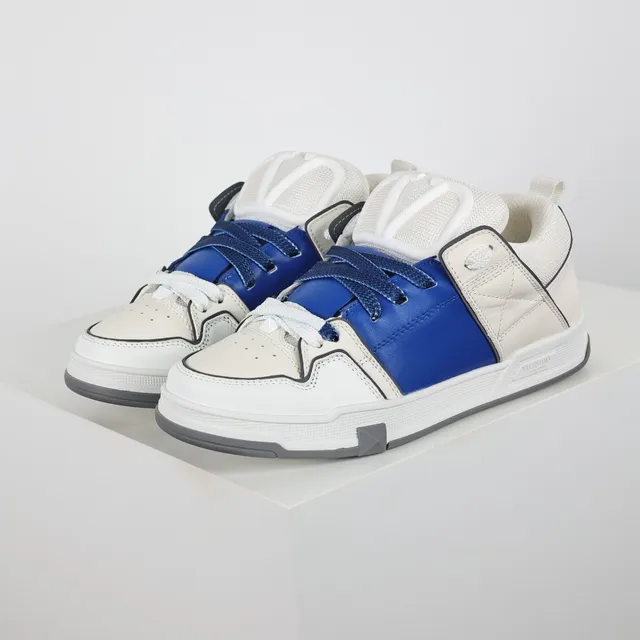 Valentino Garavani One Stud White and Royal Blue Lifestyle Sneakers 2