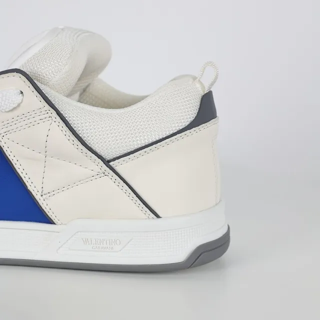 Valentino Garavani One Stud White and Royal Blue Lifestyle Sneakers 4