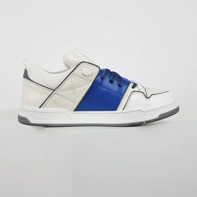 Valentino Garavani One Stud White and Royal Blue Lifestyle Sneakers 7
