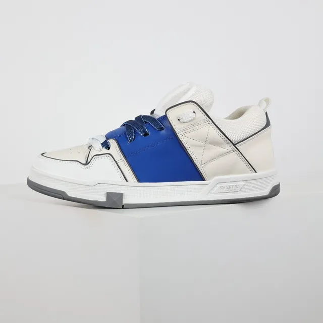 Valentino Garavani One Stud White and Royal Blue Lifestyle Sneakers 9