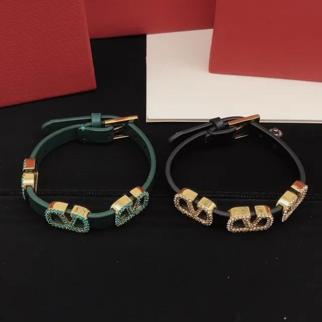 Valentino Garavani VLOGO Crystal-Embellished Black Rubber Bracelet 2