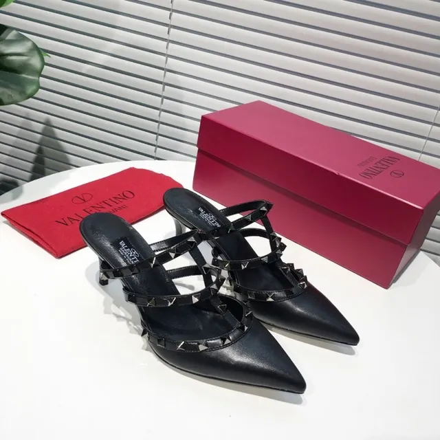 Valentino Rockstud Escarpins noirs à bout pointu avec clous 3