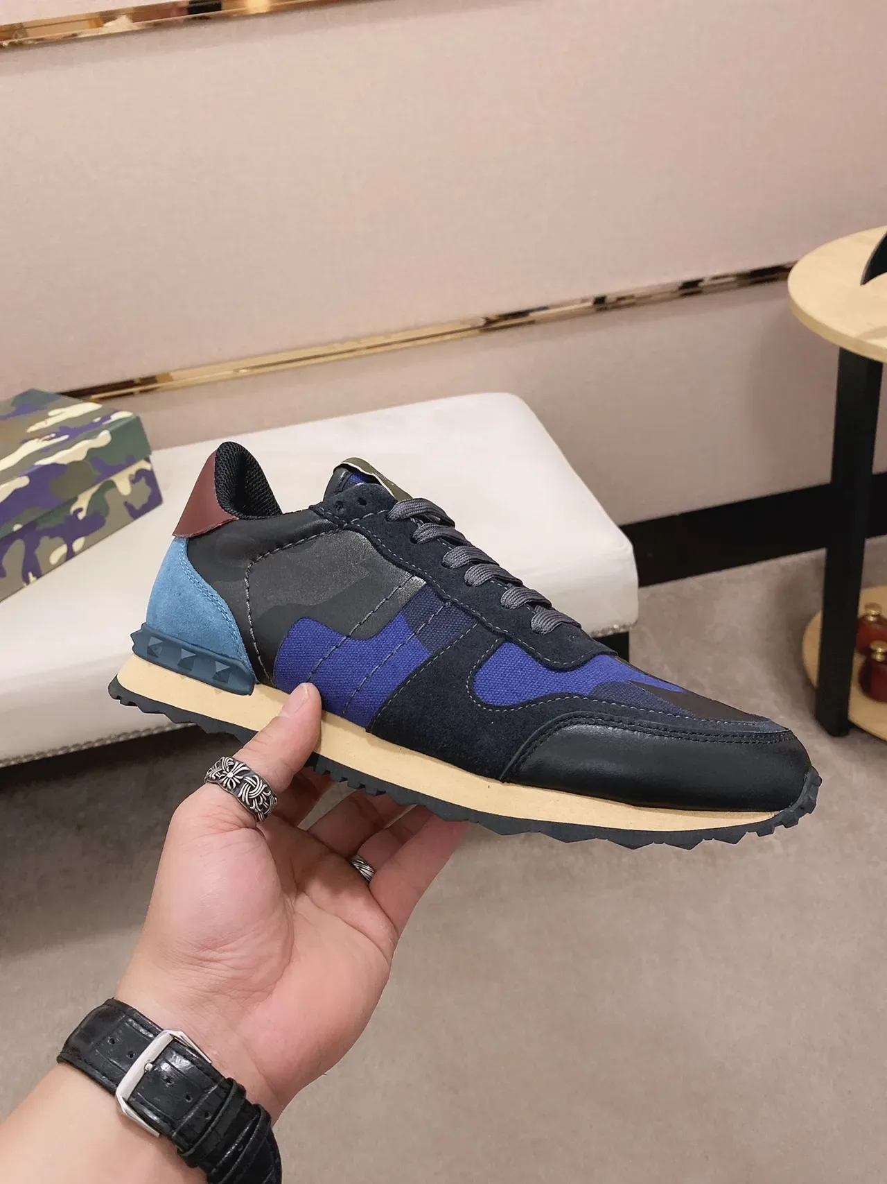 Valentino Rockstud Runner Camo Print Lifestyle Sneakers 7