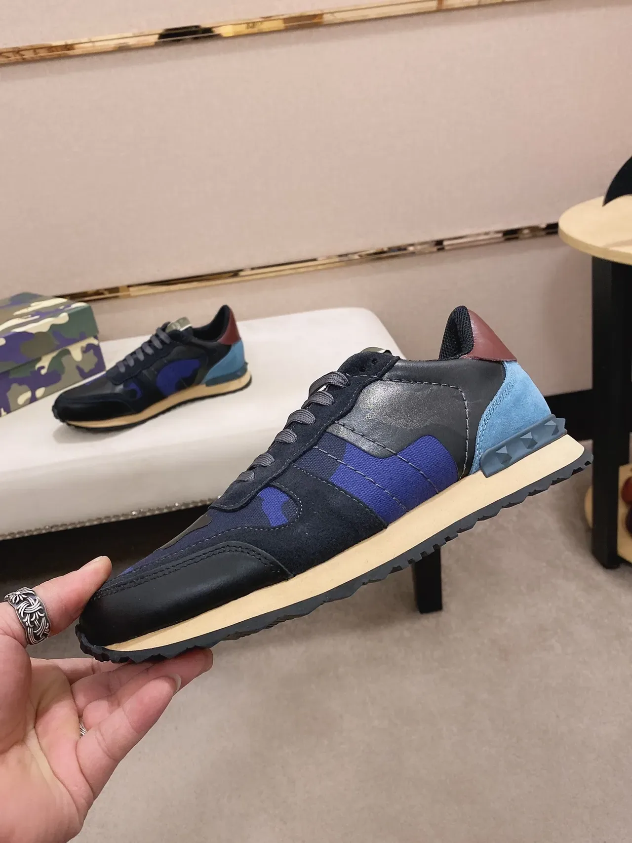 Valentino Rockstud Runner Camo Print Lifestyle Sneakers 8