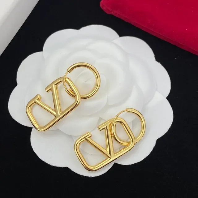 Valentino VLTN সোনার লোগো হুপ ইয়াররিংস 6