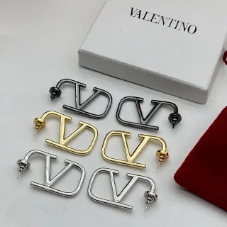 Valentino VLTN Open-Frame V-Shaped Stud Earrings