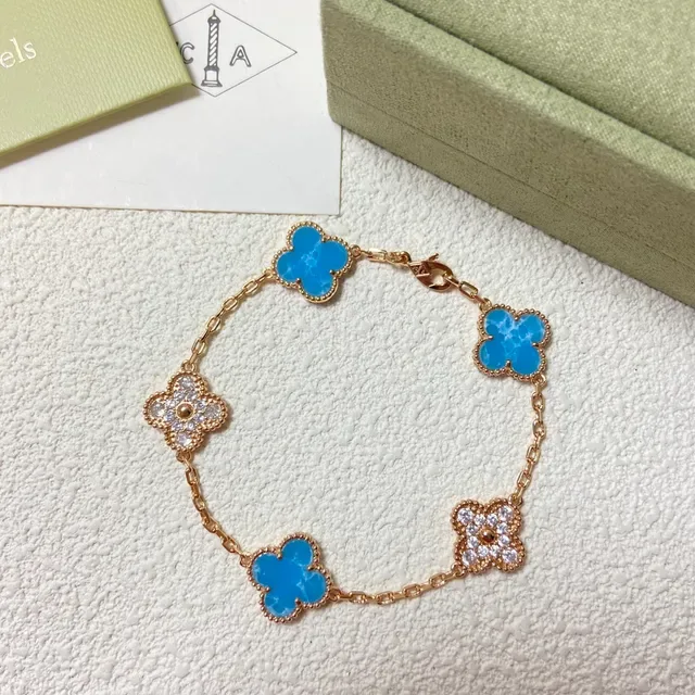 Van Cleef & Arpels Alhambra 四叶草 珐琅 镶钻 手链 2