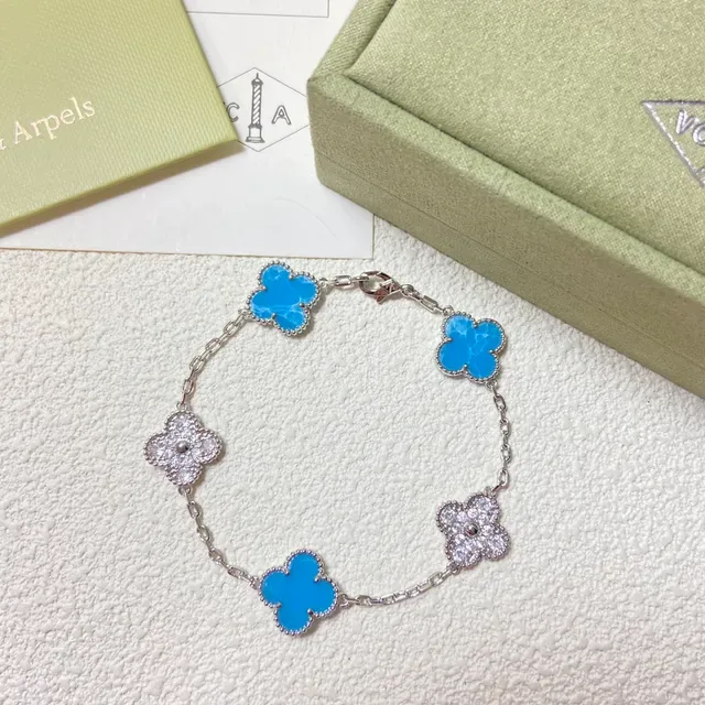 Van Cleef & Arpels Alhambra 四叶草 珐琅 镶钻 手链 4