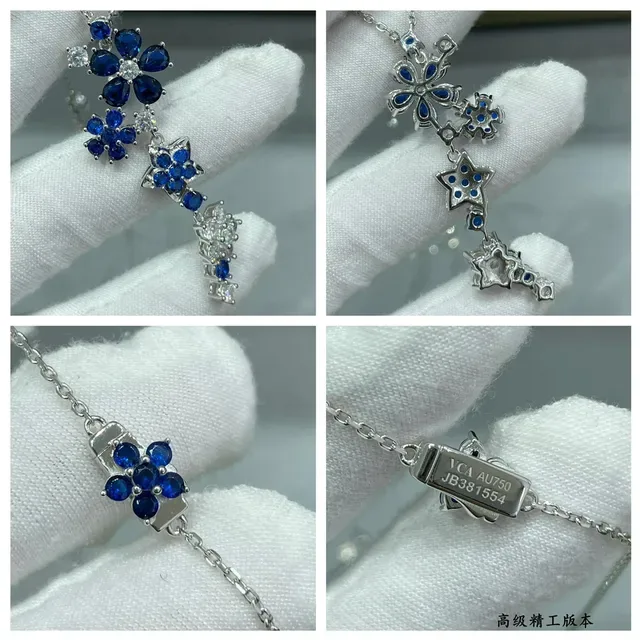 Van Cleef & Arpels Floral Cascade Collier en Saphir et Diamant 3