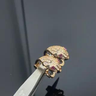 Van Cleef & Arpels Serpent Bohème Yellow Gold Diamond and Ruby Earrings