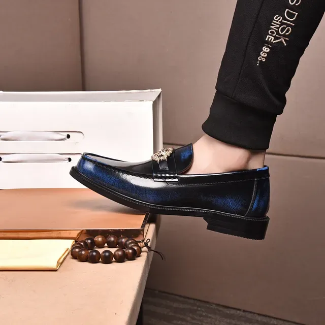 Versace Black Gold High-Gloss Patent Leather Medusa Medallion Buckle Loafer 7
