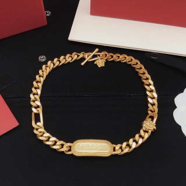 Versace Chain Reaction 金色 Curb-Figaro 链条项链 2