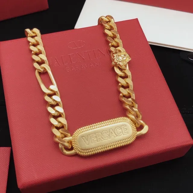 Versace Chain Reaction 金色 Curb-Figaro 链条项链 7